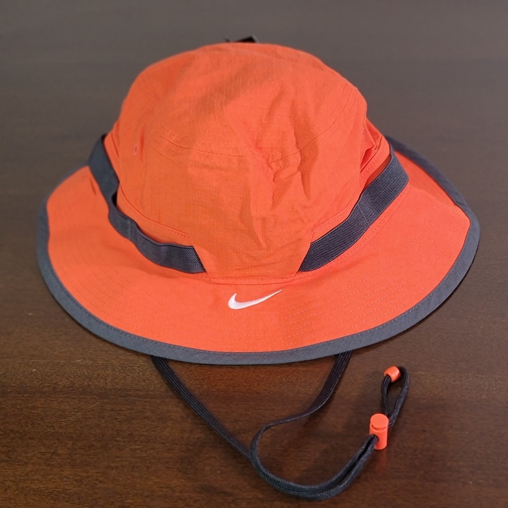 Nike Dry Bucket Orange Gray Hat Cap Adjustable - Picture 1 of 12